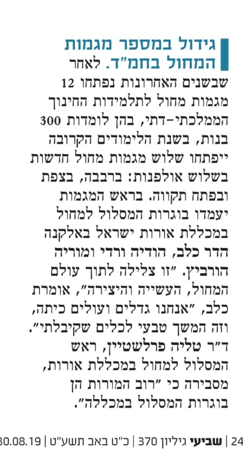 גידול במספר מגמות המחול בחמ"ד 